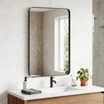 Rectangular Wall Mirror, 90 X 60 Cm Wall Mounted Bathroom Mirror | Black