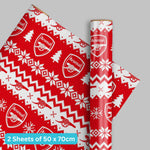 Arsenal FC Arsenal Fc Christmas Gift Wrap, 2 Sheet 2 Tag, Official Product