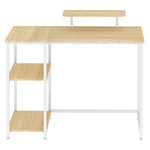 Computer Desk Home Office Table With Storage Shelves Monitor Stand | Oak