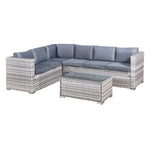 Acorn Rattan 6 Seat Corner Sofa Set | Dove Grey