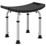Aluminium Shower Stool With Adjustable Height Non-slip | One Size | Black
