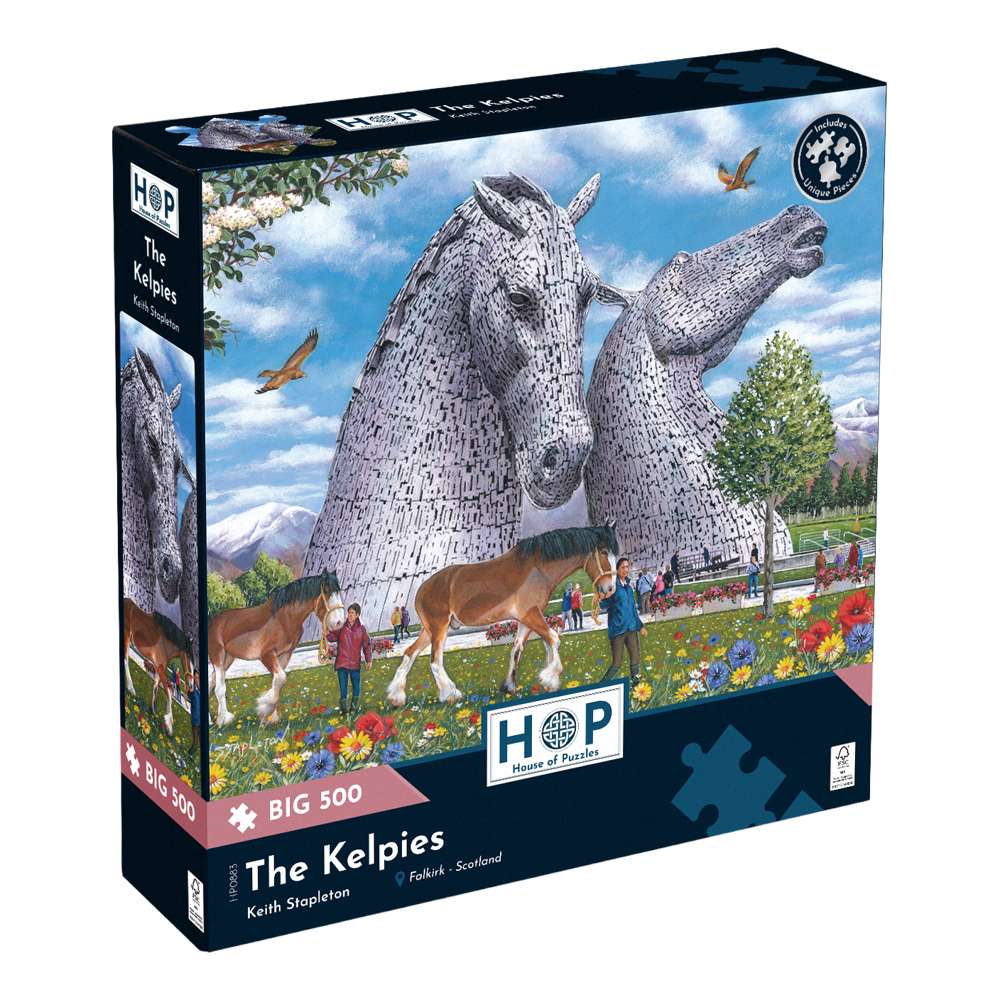 The House of Puzzles The Kelpies Big 500 Piece Jigsaw Puzzle