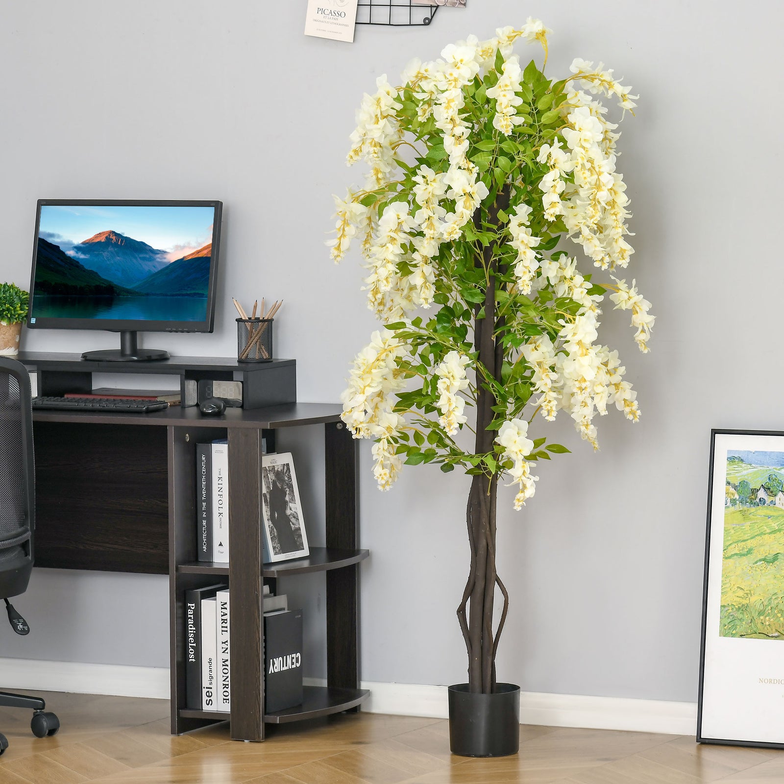 Artificial 160cm Realistic White Wisteria Tree Faux Plant