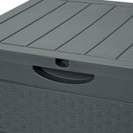 126l Waterproof Plastic Storage Box With Padlock – Rattan Texture Lockable Outdoor & Indoor Storage Container | Grey
