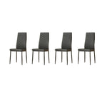 San Diego Marble Top Dining Table With Emily Leather Chairs | Black