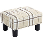 Chic Linen Fabric Foot Stool Ottoman Cube With Legs | Multi Colour