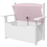 2 In 1 Toy Box For Kids With Safety Lid For Bedroom, Nursery | Pink