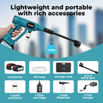 Cordless Pressure Washer 50bar/725psi Dual 4000mah  6-in-1 Nozzle Lcd | Blue