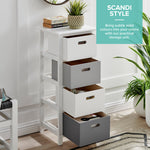 Nina 4 Drawer Storage Unit - White/grey