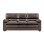 Bonded Faux Leather Sofa - 3 Seater | Dark Brown