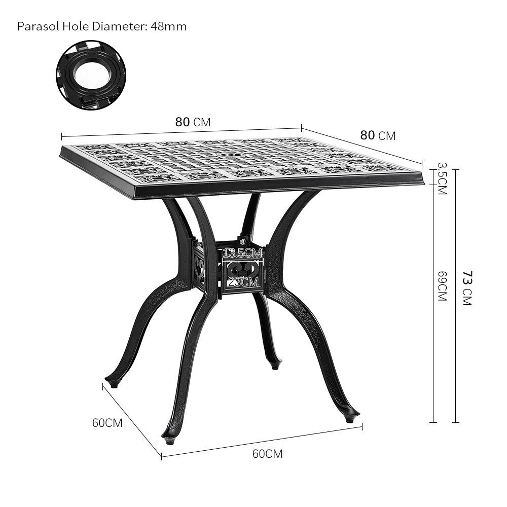 3-piece Cast Aluminium patio furniture Square Outdoor Dining Set