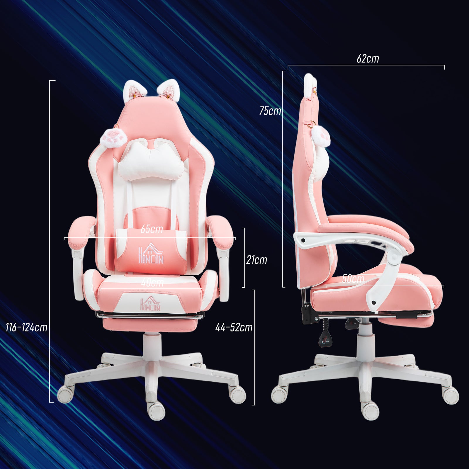 Gaming Chair With Footrest, Reclining Computer Chair