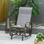Outdoor Gliding Rocking Chair With Metal Frame For Patio | Gray