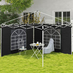 3x3(m) Or 3x6m Pop Up Gazebo Side Panels Replacement, 2 Pack | Black
