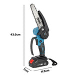 Mini Chainsaw Cordless 6in And 8in Dual Bar Garden Pruning Black Blue | Blue