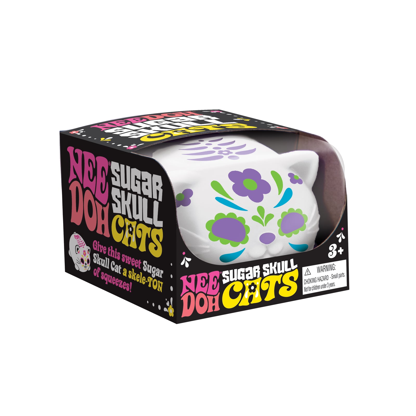 Needoh Sugar Skull Cats - Halloween Cat Fidget Toy