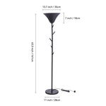 Modern Black E14 1-light Floor Lamp With Coat Rack