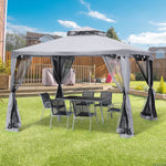 3 X 3 M Metal Gazebo Garden Outdoor 2-tier Roof Marquee | Grey