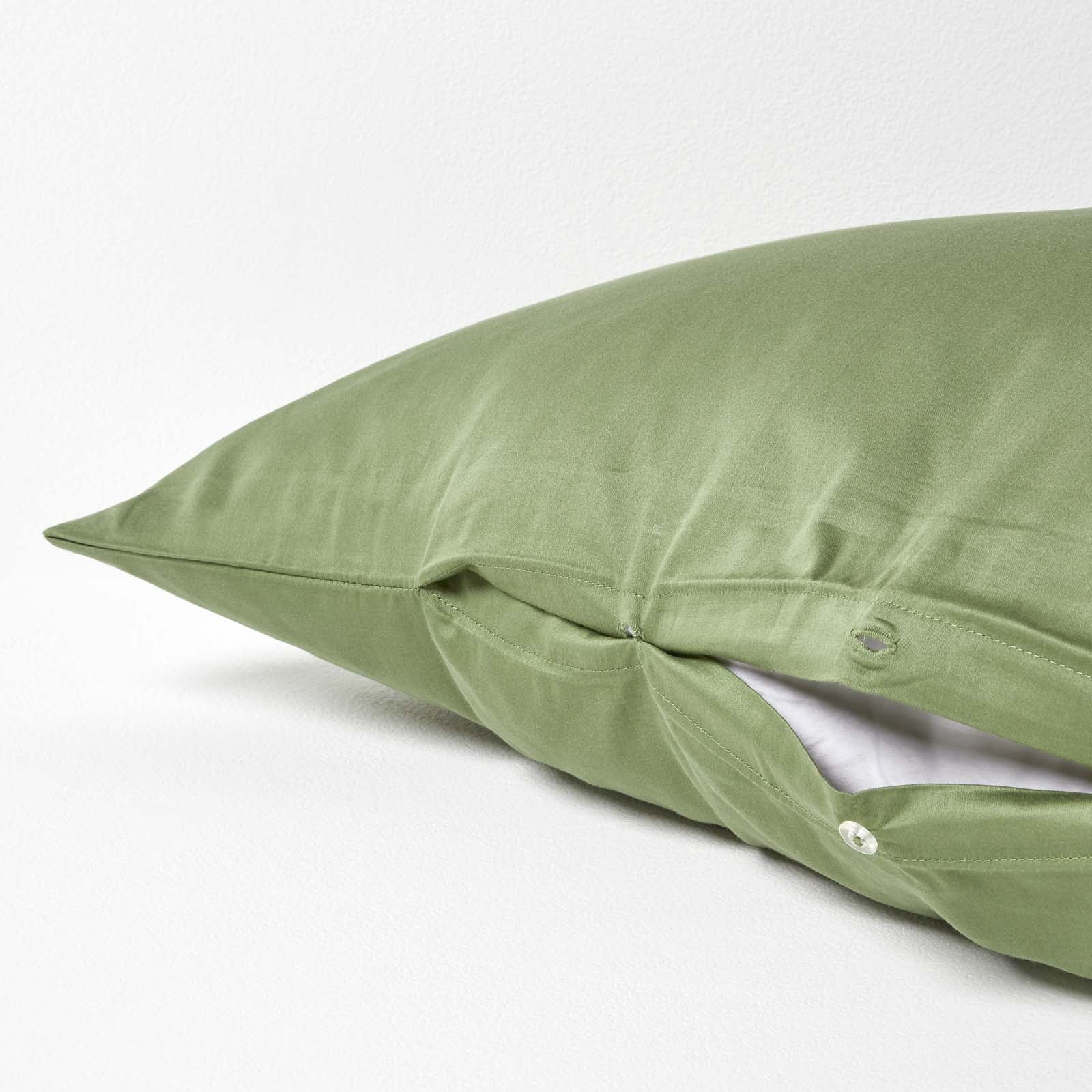 V Shaped Pillowcase Organic Cotton 400 Tc | V Shape | Moss Green