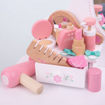 Wooden Vanity Kit For Kids, Consists Of 11 Play Pieces