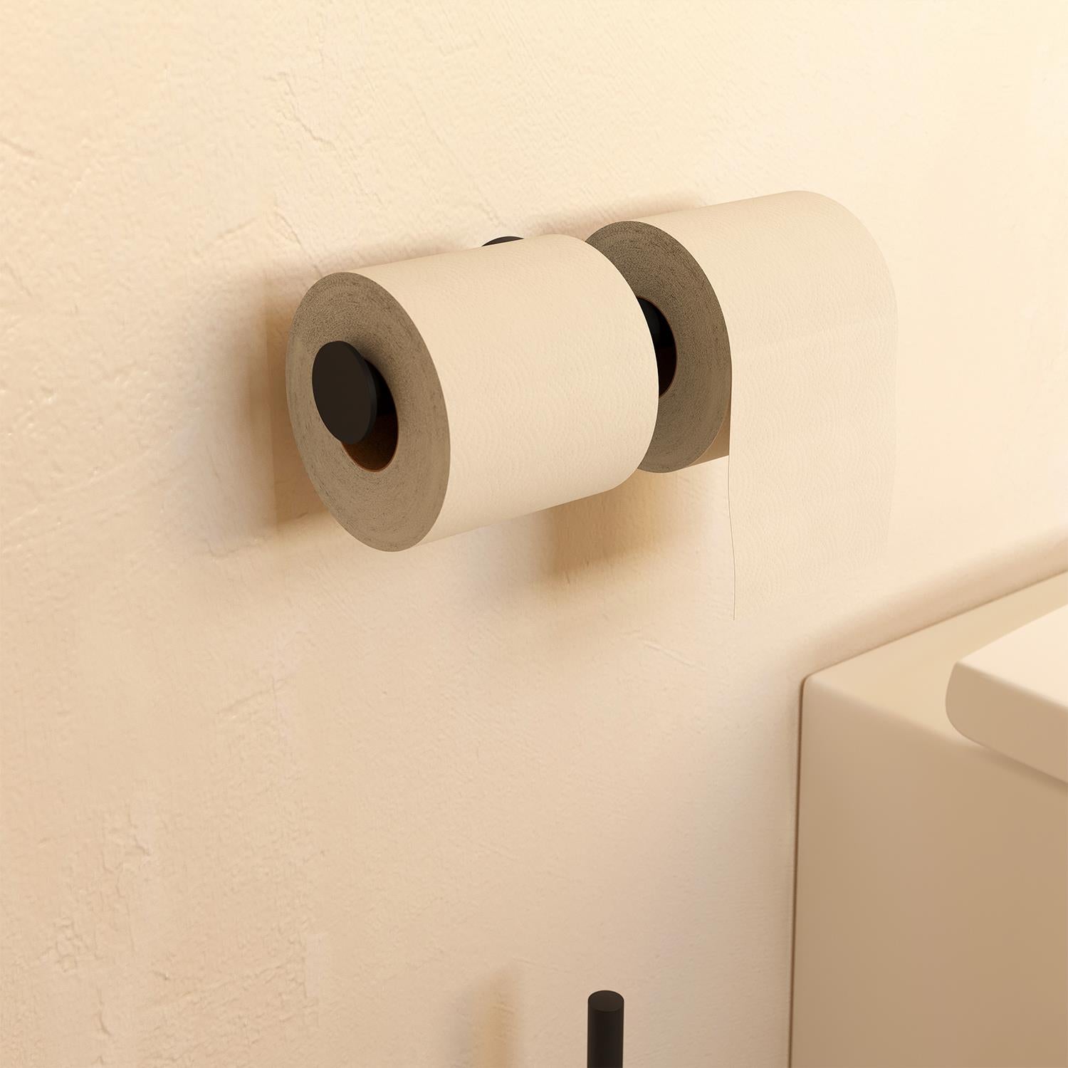 Double Paper Holder Without Cover Matt Black Architect Sp