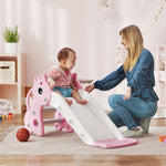 3 In 1 Kids Slide With Climber, Basketball Hoop And Ball | Pink