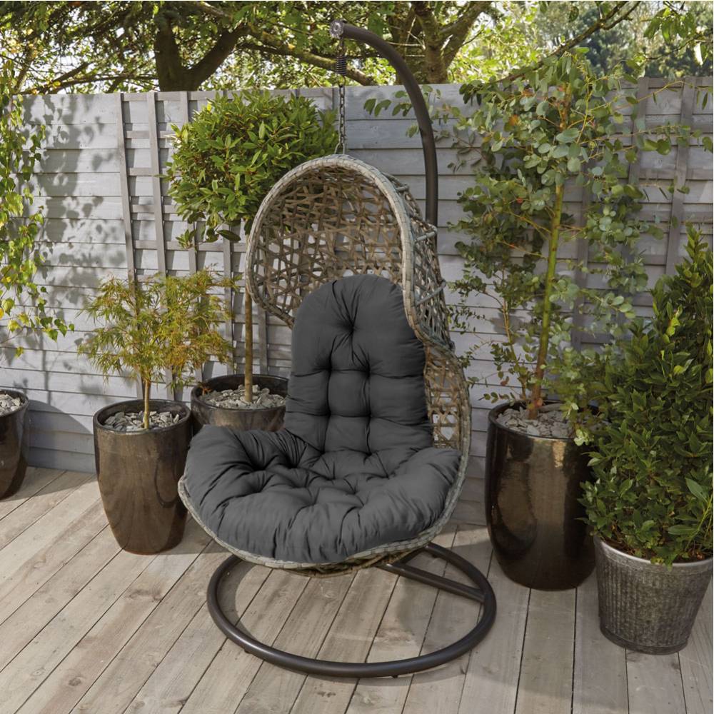 Thick Comfortable Cushion Pad For Hanging Egg Chair Swing | Black