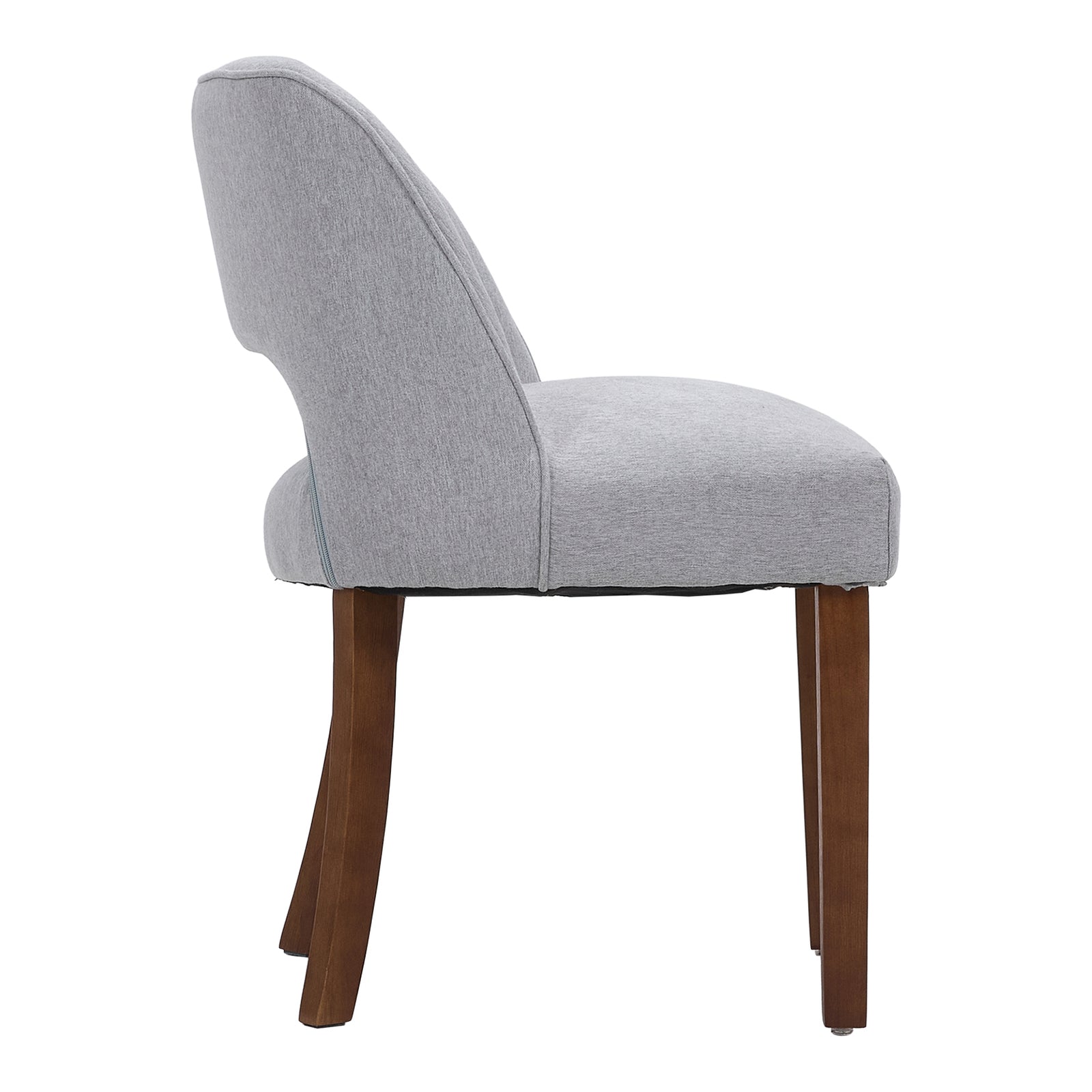 Set Of 2 Chenille Upholstered Dining Chairs | Grey
