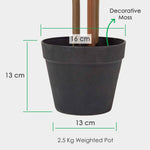 Artificial Green Handcrafted Tall Bamboo Tree In Black Pot, 100 Cm