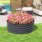 Galvanised Raised Bed With Safety Edging | Dark Grey