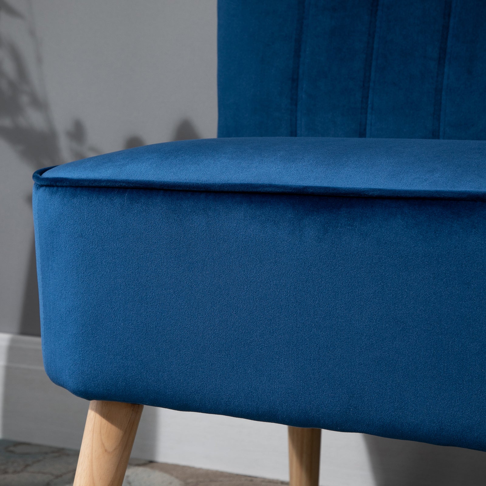 HOMCOM Double Sofa Foam Padding High Back, Dark Blue