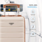 40x20x25cm Hard Case Cabin Suitcase Ryanair Free Approved Carry On | Cabin | Cream