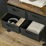 Hanging Clothes Rail Clothes Rack W/ 6 Fabric Drawers