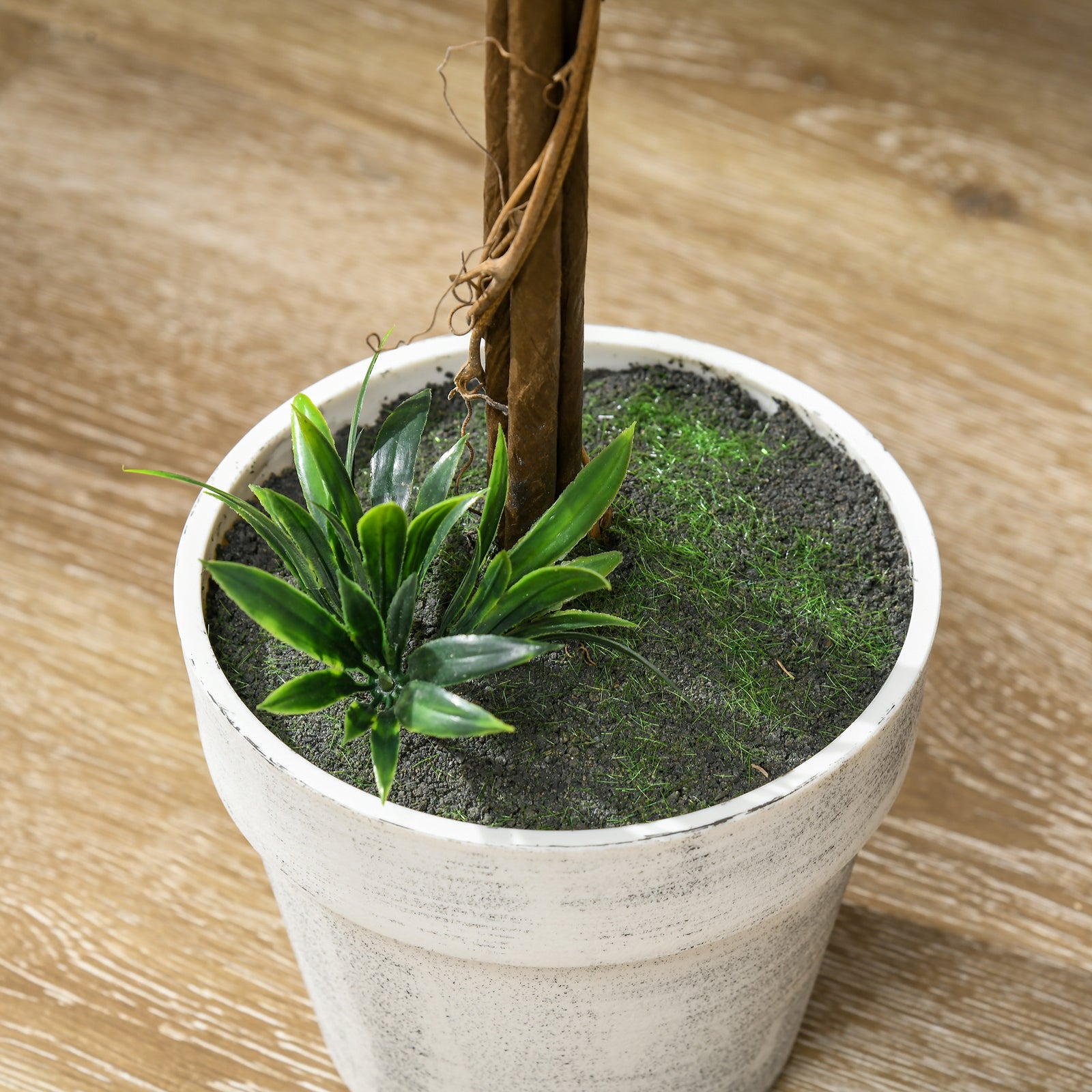 Set Of 2 60cm Potted Artificial Ball Tree With Lavender | Set of 2 | White