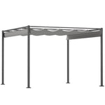 3x3m Pergola With Retractable Roof, Magnetic, Grey