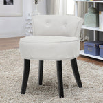 Velvet Slipper Chair Back Chair Sofa Vanity Bedroom Dressing Chair | Grey & White