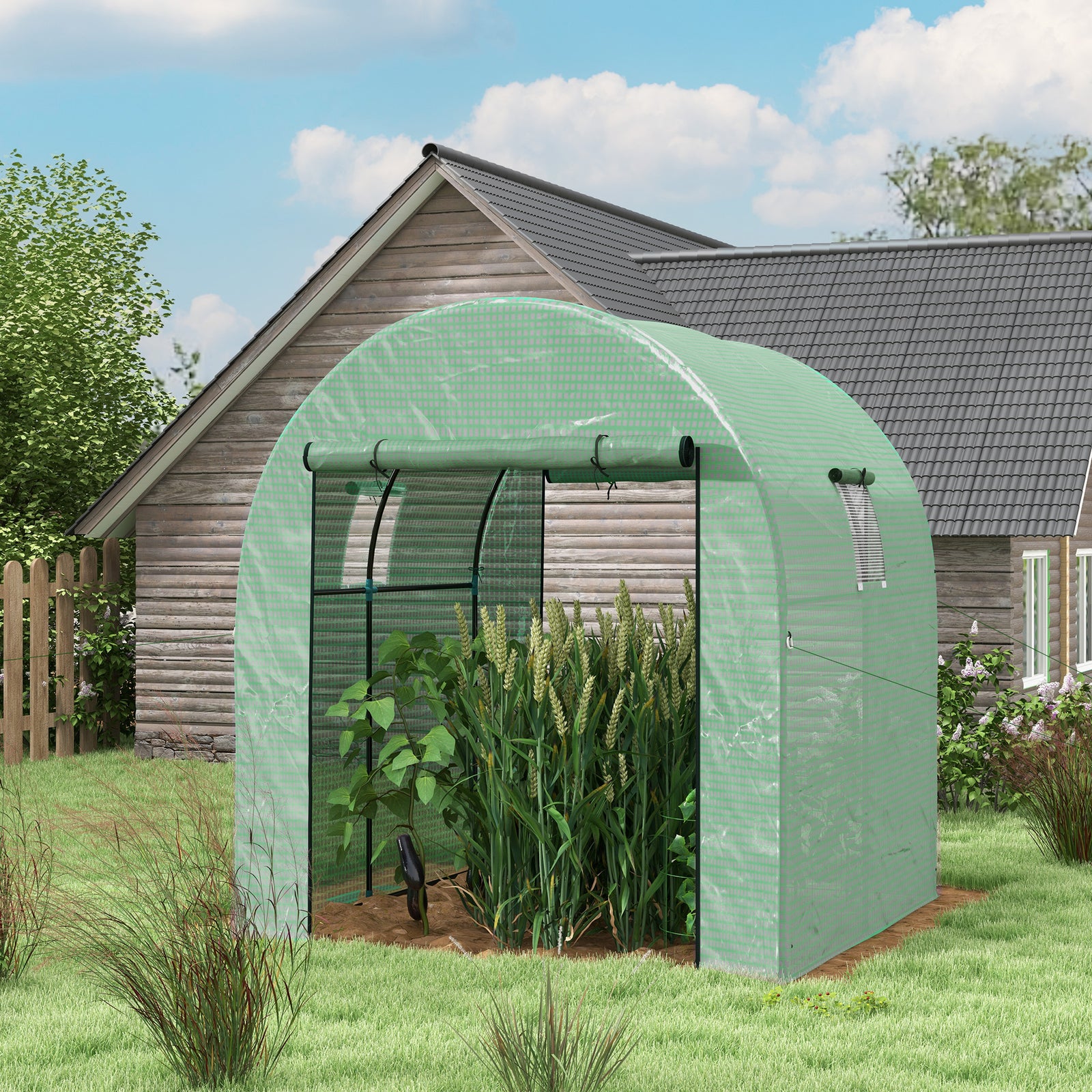 Polytunnel Greenhouse Uv-resistant Pe Cover 1.8x1.8x2m