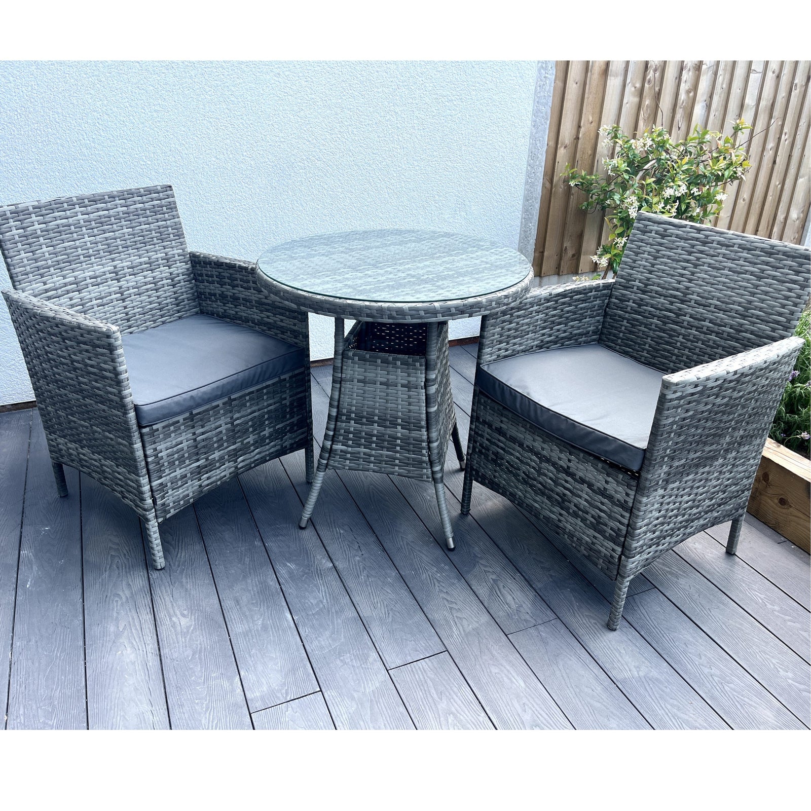 Amazon Wicker Rattan Natural Bistro Set With Outdoor Cushion