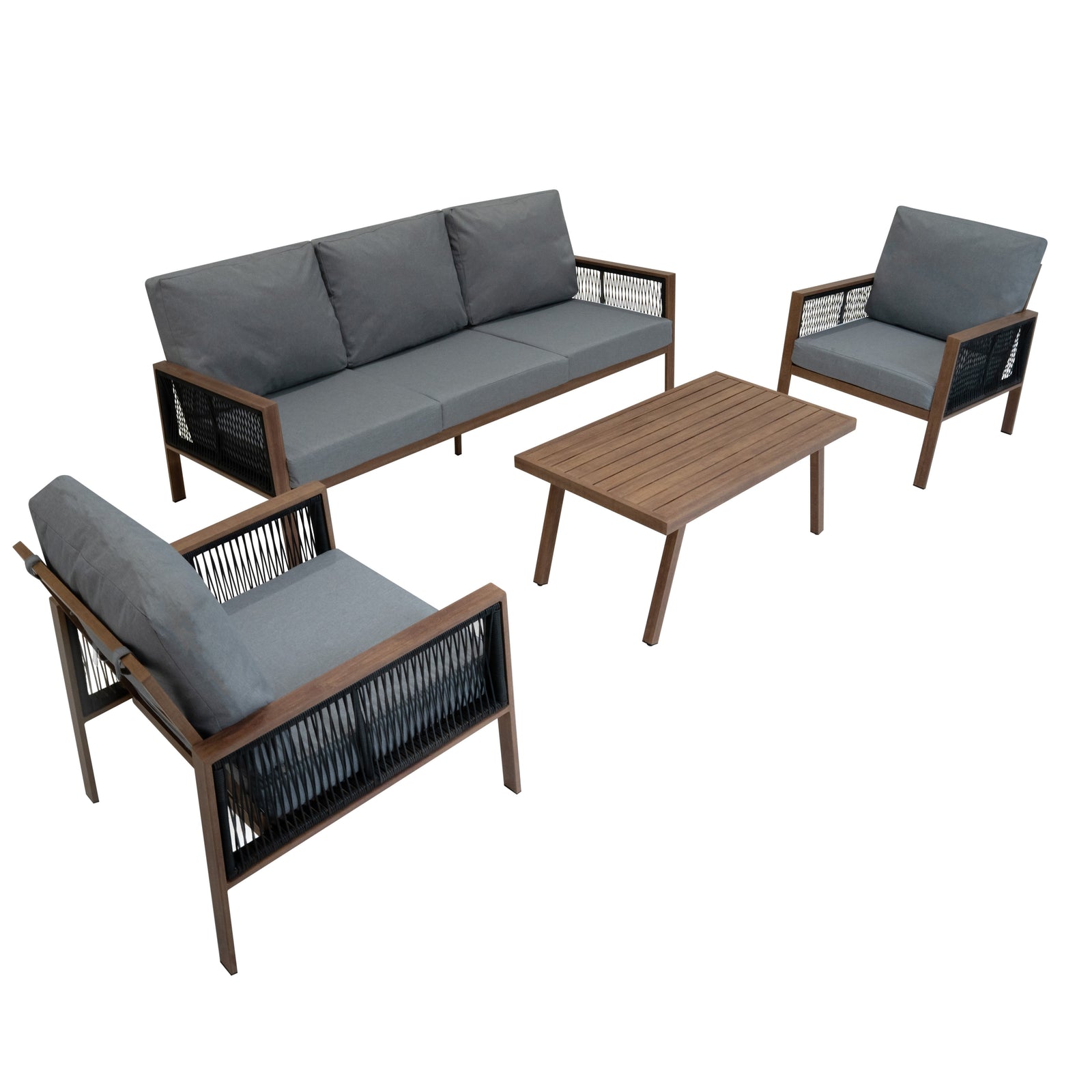 Aluminium 4 Piece Sofa Set | Grey