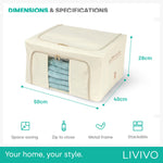 Livivo Foldable Storage Bags 3 Pack Xl - Clear Window Steel Frame