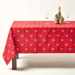 Red Reindeer 100% Cotton Christmas Tablecloth | 137 x 178cm | Red