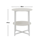 Small Round Coffee Table With 2 Tier | White