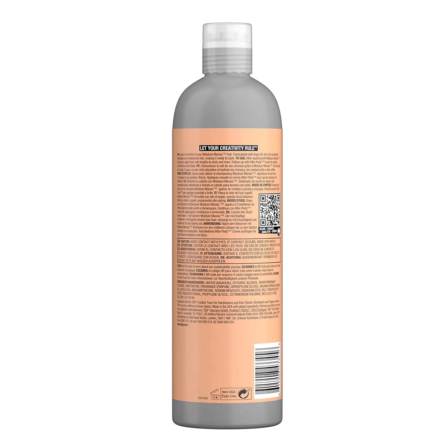 TIGI Moisture Maniac Conditioner For Dry And Dull Hair 750ml