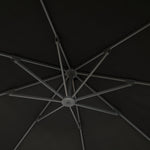 3(m) Garden Cantilever Parasol With Crank Aluminium Frame | Black