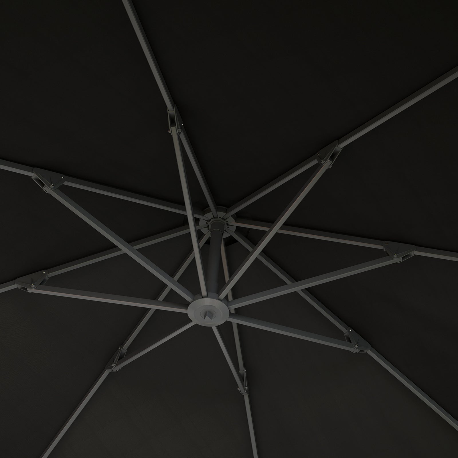 3(m) Garden Cantilever Parasol With Crank Aluminium Frame | Black