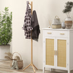 Coat Rack Bamboo Coat Stand With 8 Hooks For Handbags | One Size | Natura