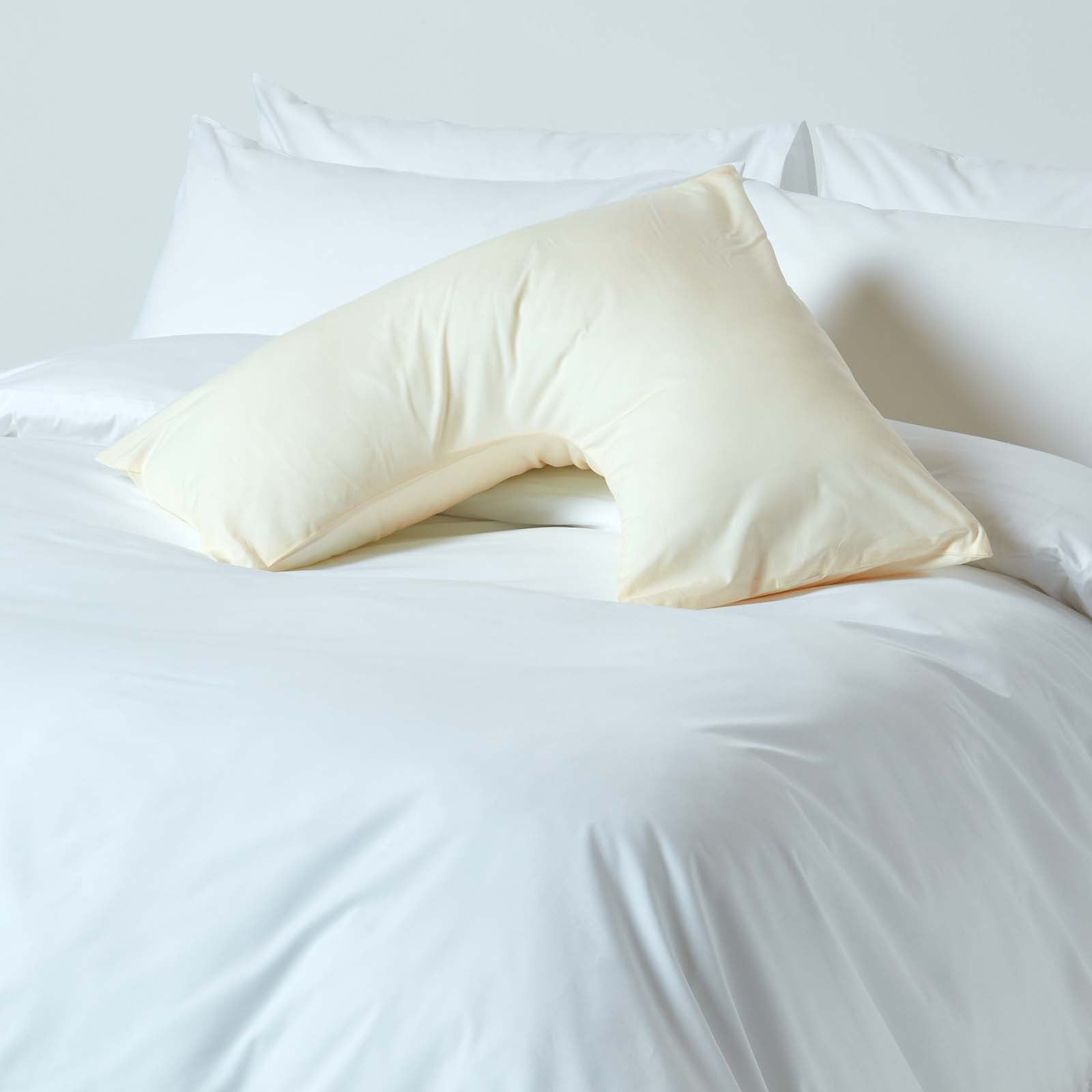 Egyptian Cotton V Shaped Pillowcase 200 Tc | V Shape | Cream