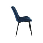San Diego Marble Top Dining Table With Amelia Velvet Chairs | Blue
