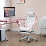 Reclining Pu Gaming Chair W/ Headrest | Pink