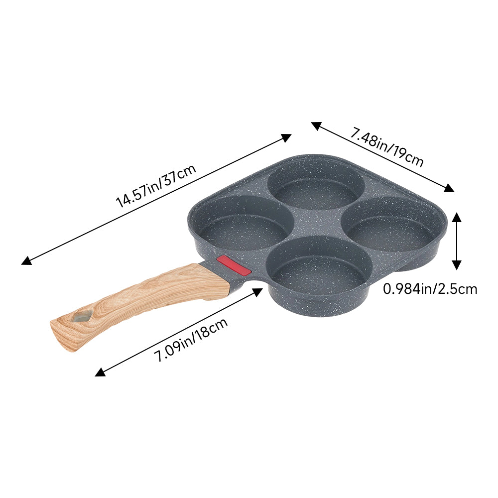 19cm W X 19cm W Non-stick 4-hole Egg Frying Pan